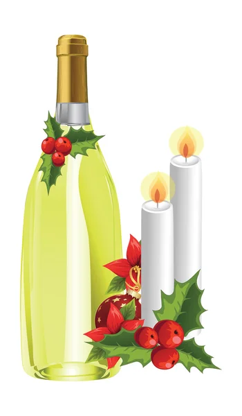 Bougie de Noël art vectoriel — Image vectorielle