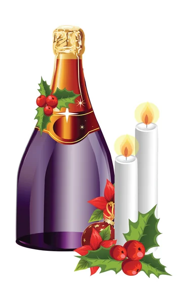 Christmas candle vector art — Stock Vector