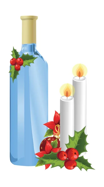 Christmas candle vector art — Stock Vector