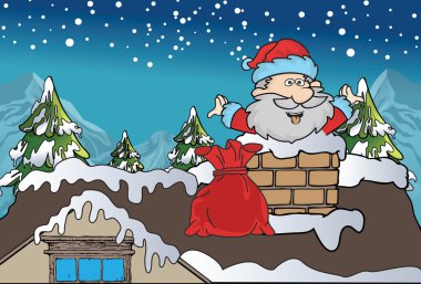 İşte Noel Baba vektör sanat