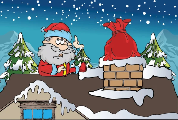 Здесь приходит Санта-Клаус — стоковый вектор