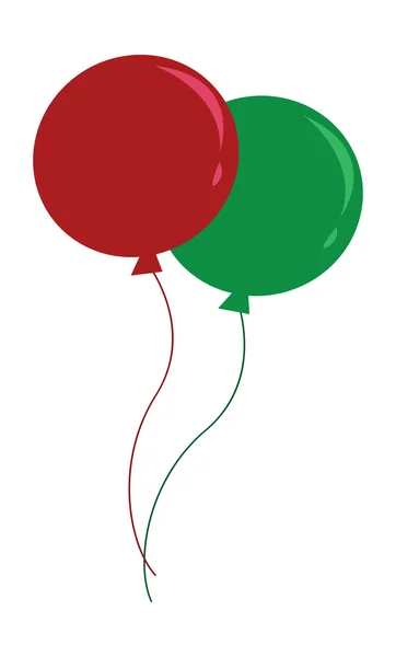 Globos de fiesta rojo y verde — Vector de stock