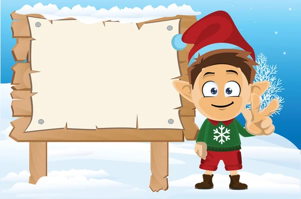Roztomilý a legrační santa elfové — Stockový vektor