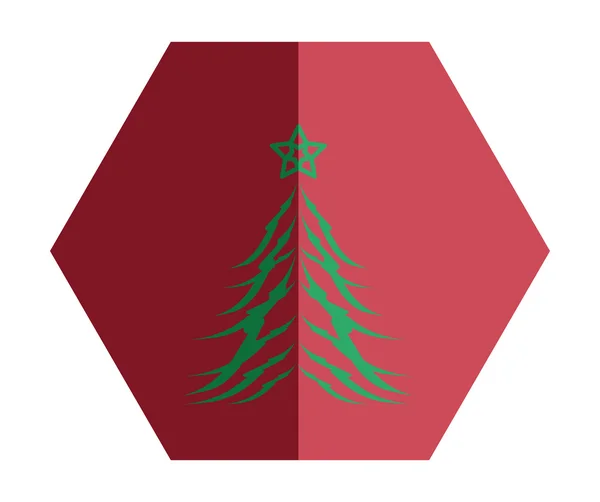 Kaart met uitgesneden kerstboom silhouet — Stockvector