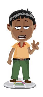 Çizgi film adam ölçekler üzerinde