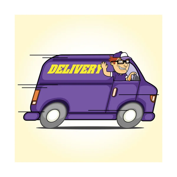 Vector Cartoon delivery cargo truck — Stock Vector