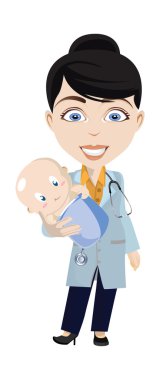 jinekolog tutarak yeni doğan vektör çizimler