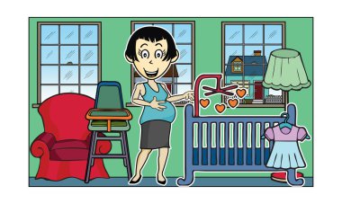 bir bebek üzerinde yol vektör çizimler