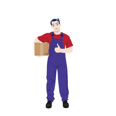 Bir teslimatçı karikatür vektör