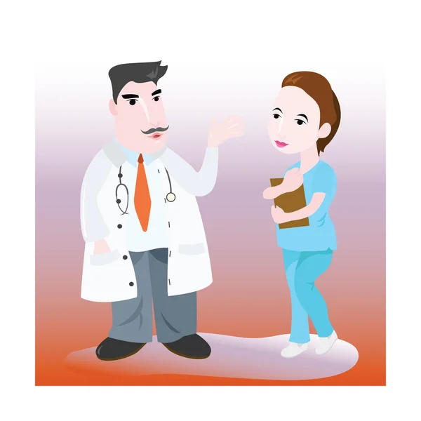 Doctor and Nurse — Stock Vector