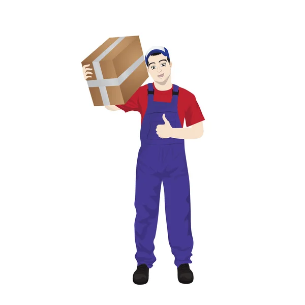 Cartoon vector of a delivery man — Stock Vector