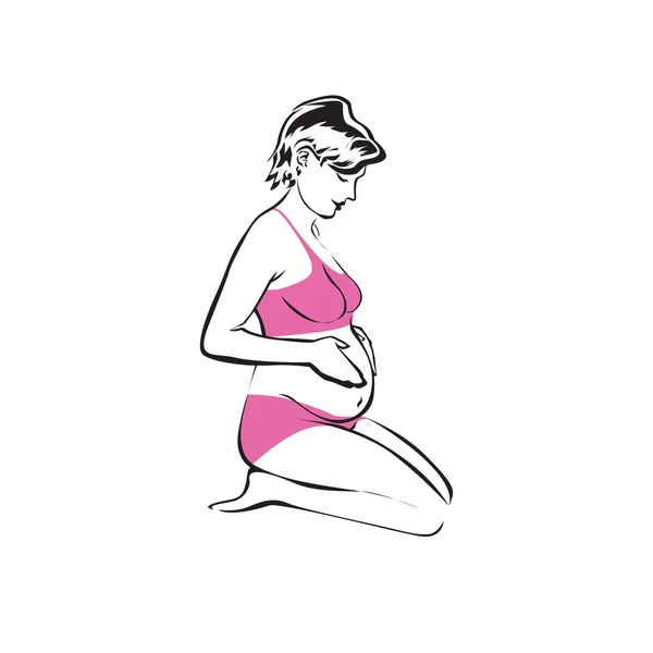 Gravid kvinna symbol vector — Stock vektor