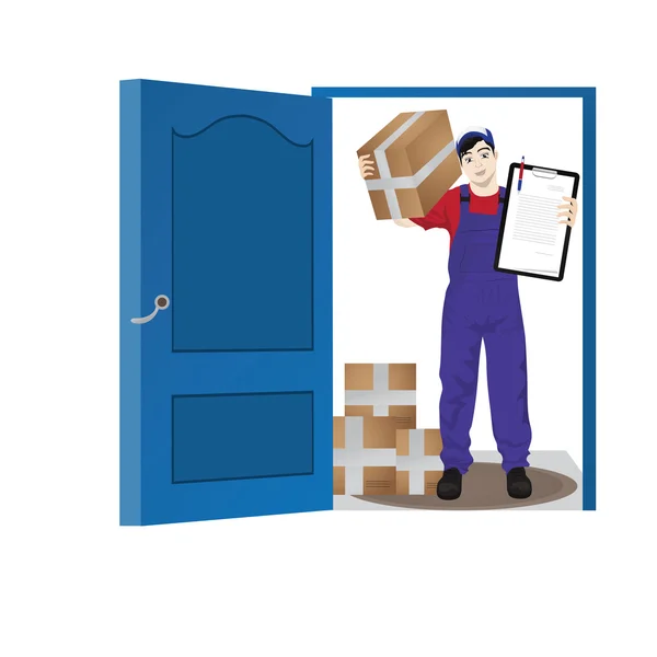 Imágenes: puerta animada | hombre de dibujos animados abriendo la