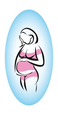 hamile kadın simge vektör