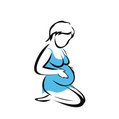 hamile kadın simge vektör