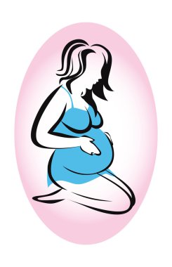 hamile kadın simge vektör
