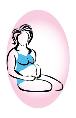 hamile kadın simge vektör
