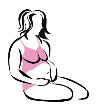 hamile kadın simge vektör