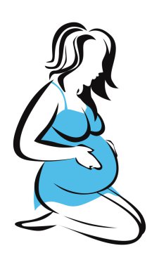 hamile kadın simge vektör