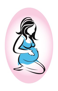 hamile kadın simge vektör