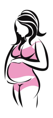 hamile kadın simge vektör