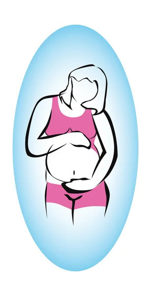 妊娠中の女性のシンボル ベクトル — ストックベクタ