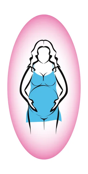 Mulher grávida símbolo vetor — Vetor de Stock