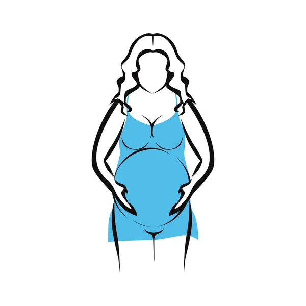 Mujer embarazada símbolo vector — Vector de stock
