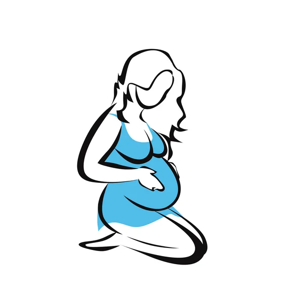 Femme enceinte symbole vecteur — Image vectorielle