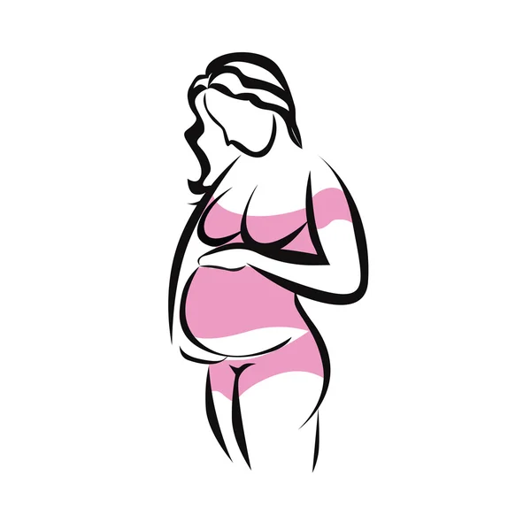 Gravid kvinna symbol vector — Stock vektor