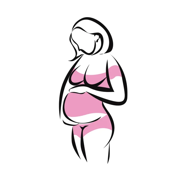 Femme enceinte symbole vecteur — Image vectorielle