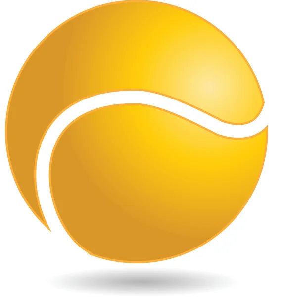 Illustration balle de tennis jaune — Image vectorielle