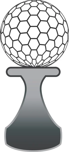 Boule de golf sur un tee — Image vectorielle