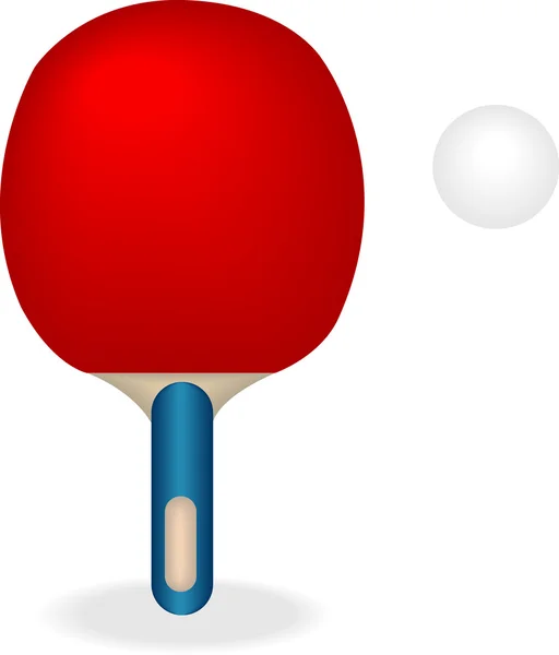 Illustrazione racchetta da ping pong e palla . — Vettoriale Stock