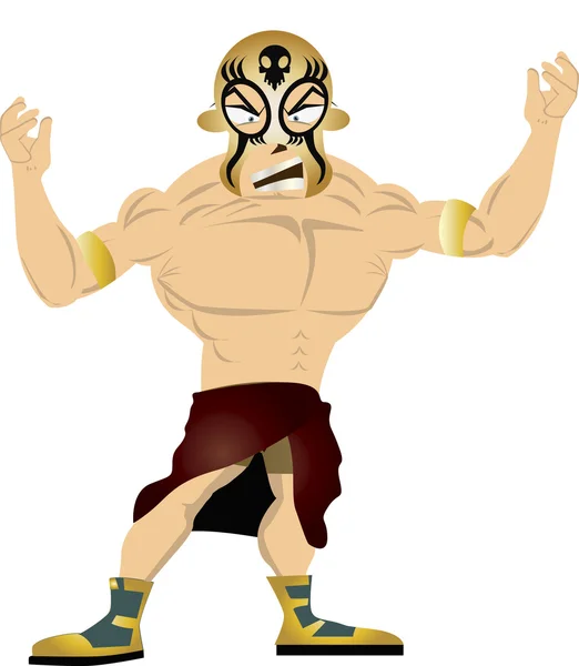 Vector image of a professional mexican wrestler. — Stock Vector