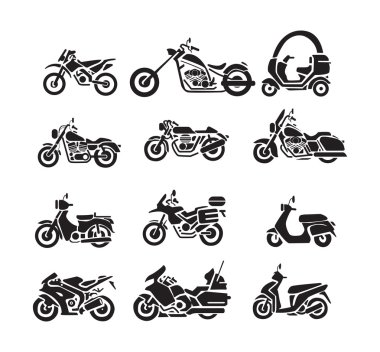 Motosiklet simgeler illüstrasyon
