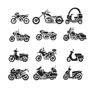 Motorcycle Icons Illustration clipart