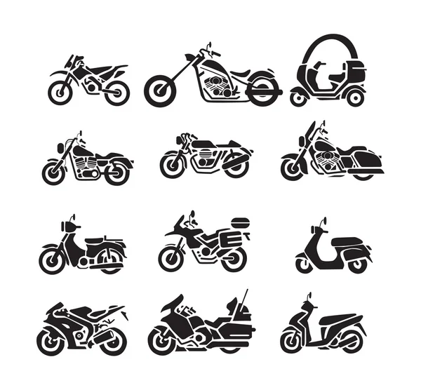 Iconos de motocicleta Ilustración — Archivo Imágenes Vectoriales