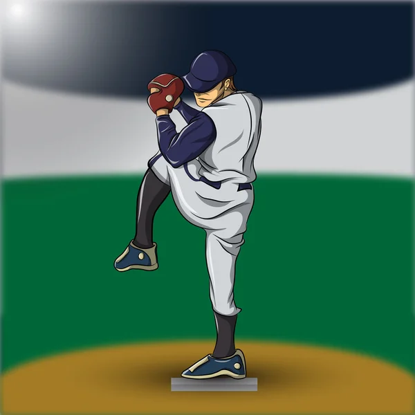 Baseball Pitcher Vektor — Stockvektor