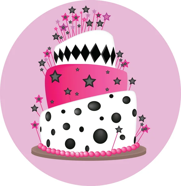 Pink cake Illustration — Stock Vector