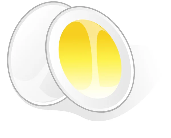 Vektorbild av ett hårdkokt ägg. — Stock vektor