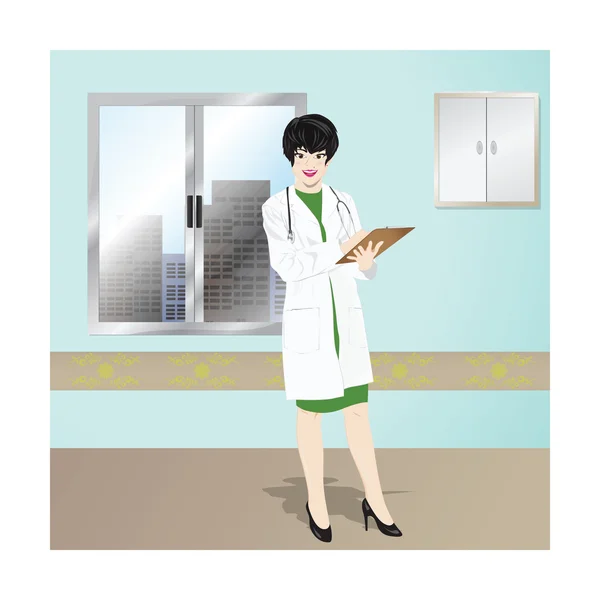 Illustrazione vettoriale medico femminile — Vettoriale Stock