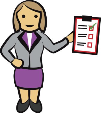 Belge sunumu tutan kadın vektör