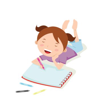 şeyler küçük kız oyun vektör