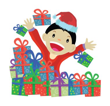 Noel ve çocuk vektör