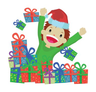 Noel ve çocuk vektör