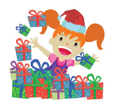 Noel ve çocuk vektör