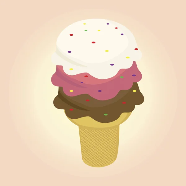 冰淇淋圆锥矢量 — 图库矢量图片