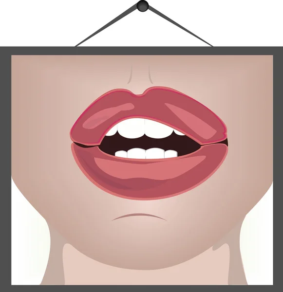 Poster von weiblichen Lippen. — Stockvektor