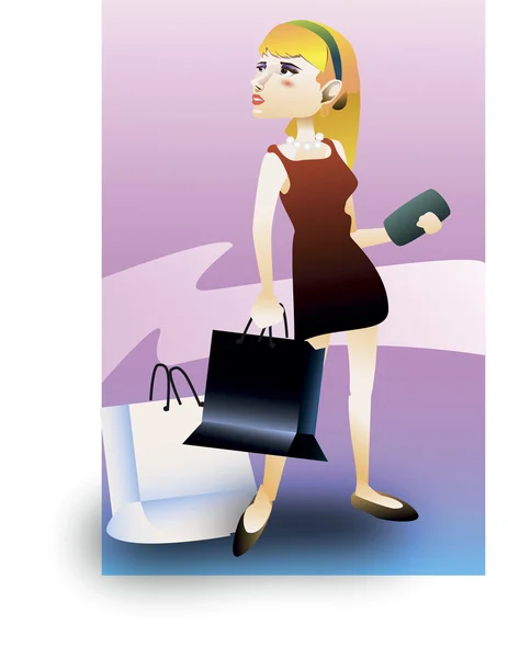 Grafika wektorowa kobiece Shopper. — Wektor stockowy